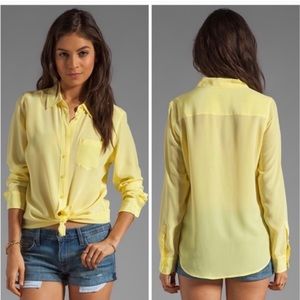 Equipment button down blouse yellow large